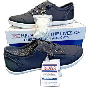 Women's Skechers BOBS B Cute #33492 Black Sneakers Slip in Memory Foam, Size 11